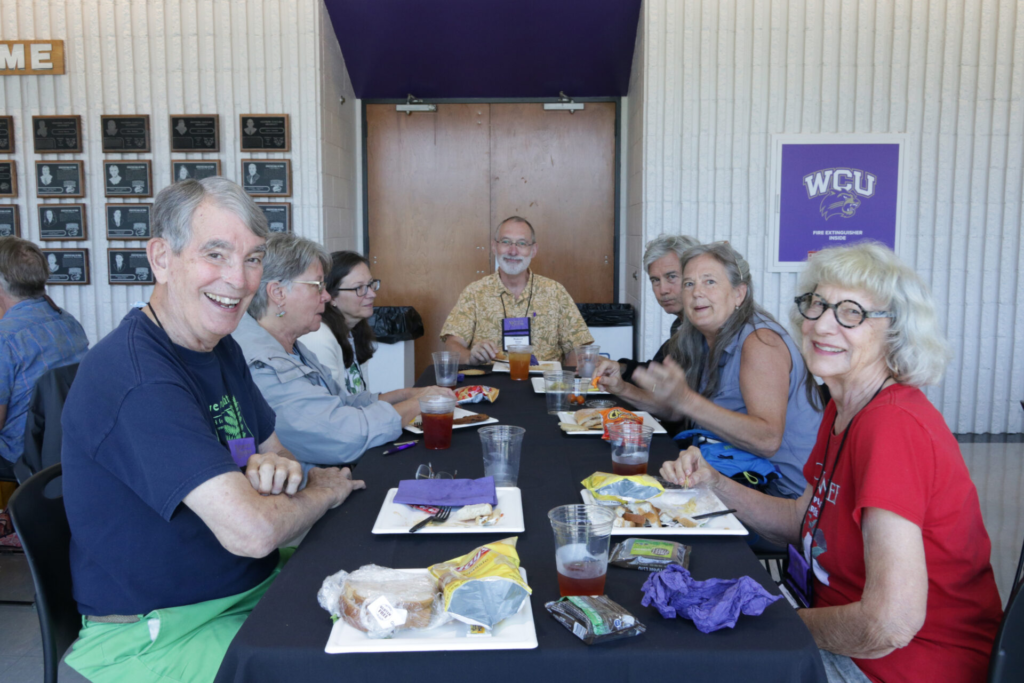 A weekend of activities includes time for lunch at the Cullowhee Native Plant Conference