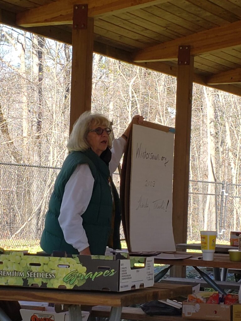 NC Native Plant Society members learn about winter sowing from Lynda Waldrep