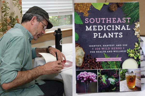 Author CoryPine Shane and his book Southeast Medicinal Plants