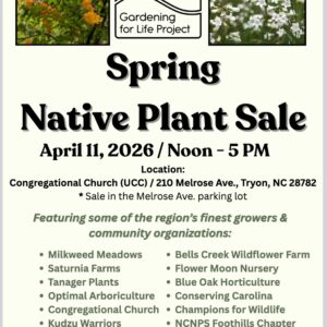 Spring native plant sale details
