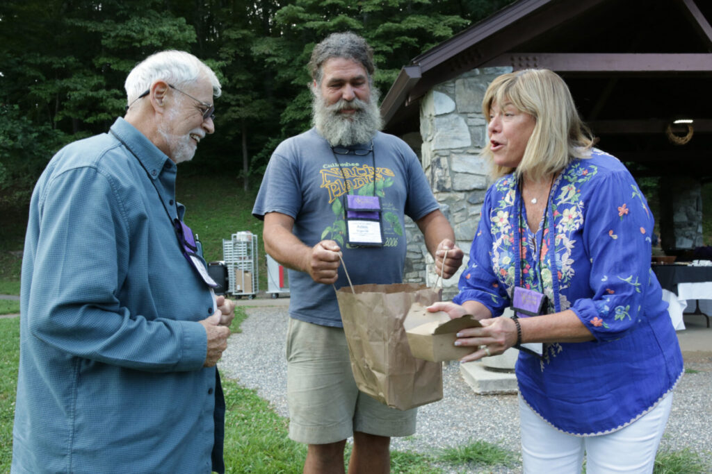 Cullowhee Friday evening picnic - Larry gets Tiramisu