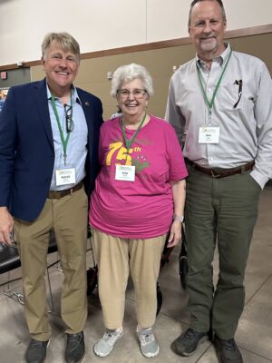 Patrick McMillan, Keynote speaker, Jean Woods, President, Ken Bridle, Past President